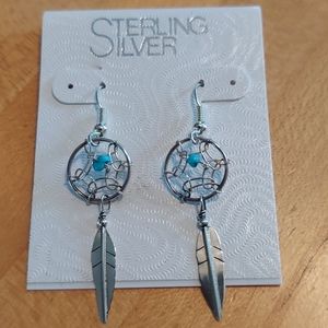 Sterling Silver Dream Catcher Earrings